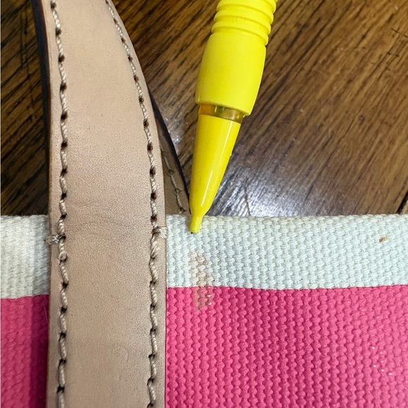 Kate Spade Vibrant Pink and Cream Canvas Tote - Picture 8 of 11